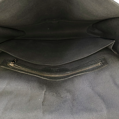 LOUIS VUITTON ALEX Black Cowhide Single Shoulder Bag Crossbody Bag Silver Hardware-(SKU)-959606640