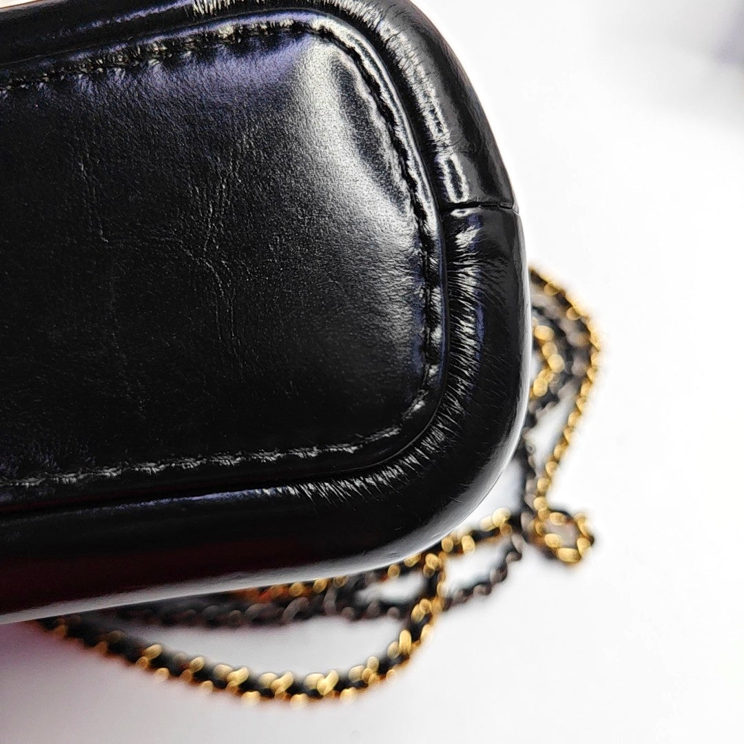 CHANEL GABRIELLE Small Size Dark Blue Leather Quilted Shoulder Bag Tote Bag Crossbody Bag Removable Strap-(SKU)-969480894