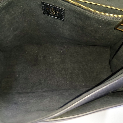 LOUIS VUITTON VAVIN Small Black Leather Monogram Embossed Shoulder Bag Crossbody Bag Golden Hardware-(SKU)-963934010
