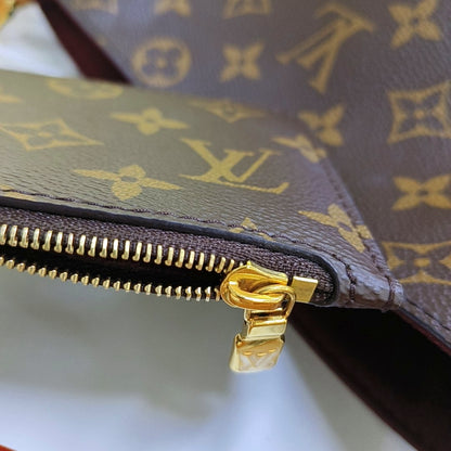LOUIS VUITTON ALL IN Small Size Brown Coated Canvas Monogram Crossbody Shoulder Bag with Gold Hardware Removable Shoulder Strap-(SKU)-968721073