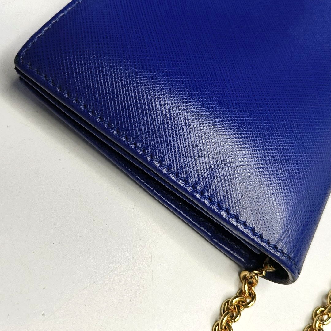 FERRAGAMO Ginny Blue Cowhide Crossbody Bag Golden hardware Removable shoulder strap-(SKU)-952268528
