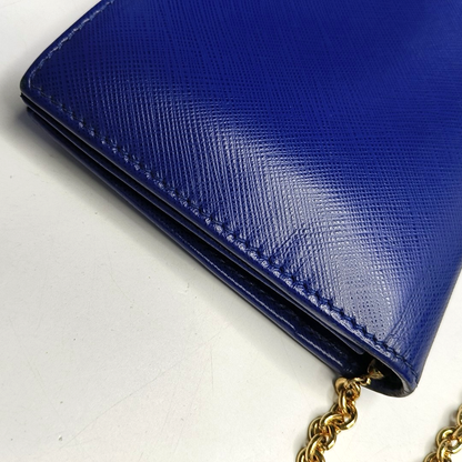 FERRAGAMO Ginny Blue Cowhide Crossbody Bag Golden hardware Removable shoulder strap-(SKU)-952268528