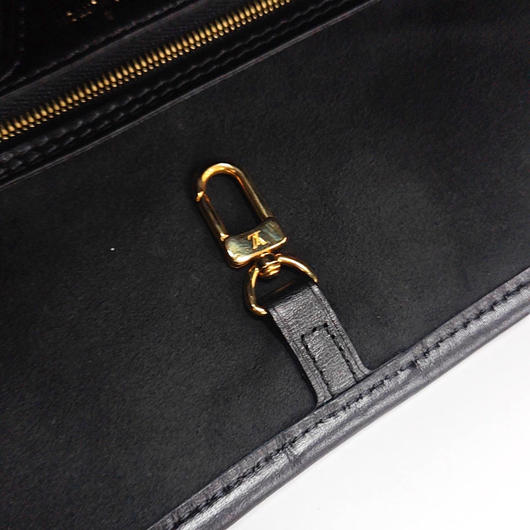 LOUIS VUITTON NEVERFULL Medium Black Fabric Floral Shopping Bag Shoulder Bag Tote Bag Gold Hardware Inner Pocket-(SKU)-970320625
