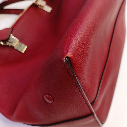 Chloé Baylee Red Cowhide Handbag Single Shoulder Bag Crossbody Bag Golden hardware-(SKU)-947725847