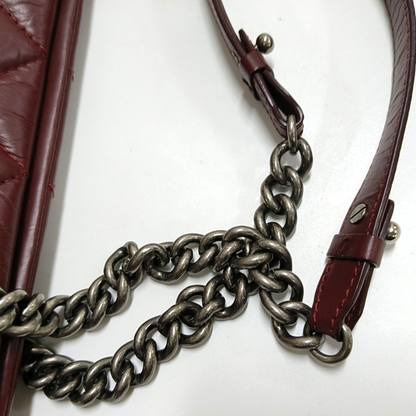 CHANEL CC TIMELESS SOFT Burgundy Leather Quilted Shoulder Bag with Nickel Hardware-(SKU)-965390828