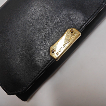 BURBERRY Black Cowhide Wallet Golden hardware-(SKU)-947686221