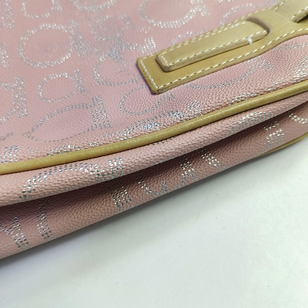 FERRAGAMO Gancini Pink Coated Canvas Handbag Silver Hardware-(SKU)-943535925