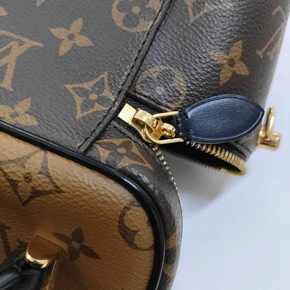 LOUIS VUITTON VANITY CHAIN POUCH Small Brown Coated Canvas Monogram Vernis Cosmetic Bag Shoulder Bag Crossbody Bag Handbag Gold Hardware Removable Shoulder Strap-(SKU)-966448523