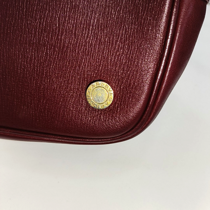 BVLGARI ISABELLA ROSSELLINI Burgundy Cowhide Single Shoulder Bag Handbag Crossbody Golden hardware Removable shoulder strap-(SKU)-931850112
