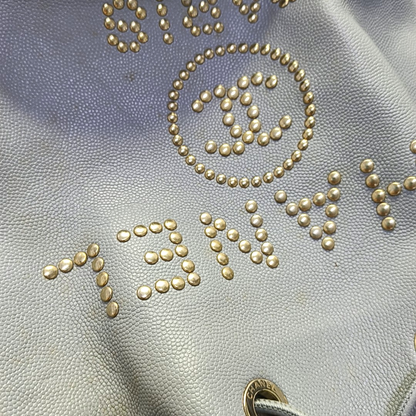 CHANEL DEAUVILLE DRAWSTRING BUCKET Medium Grey Grained Leather Drawstring Bucket Bag Crossbody Bag Single Shoulder Bag Golden Hardware 29cm-(SKU)-951664392