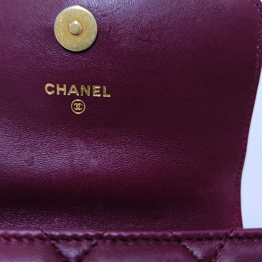 CHANEL KELLY Small Size Burgundy Lamb Leather Quilted Chain Shoulder Bag Handbag Crossbody Bag Gold Hardware-(SKU)-962515826