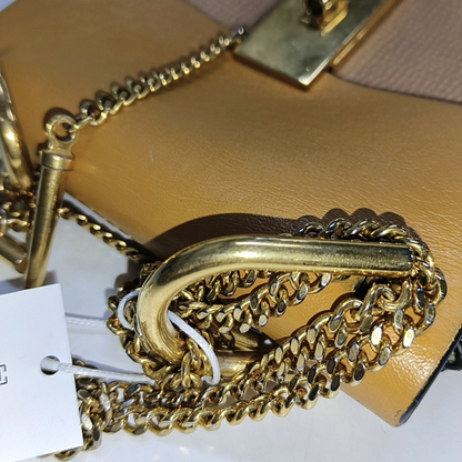 Chloé Drew mini Nude Pink Cowhide Piggy Bag Crossbody Bag Single Shoulder Bag Golden hardware-(SKU)-929848200