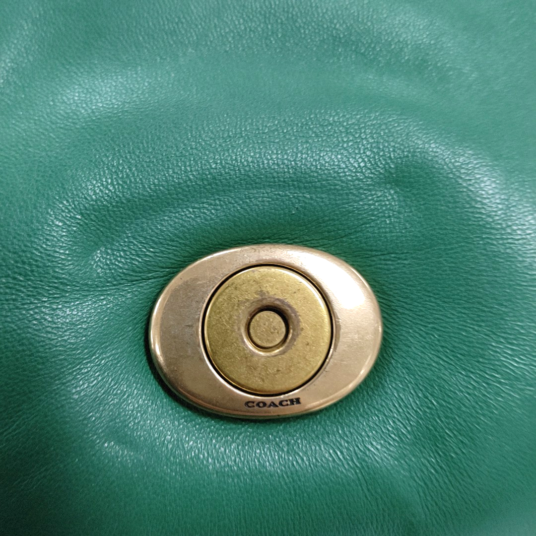 COACH PILLOW TABBY 26 Green Cowhide Crossbody Handbag Single Shoulder Bag Golden hardware shoulder straps-(SKU)-13671839