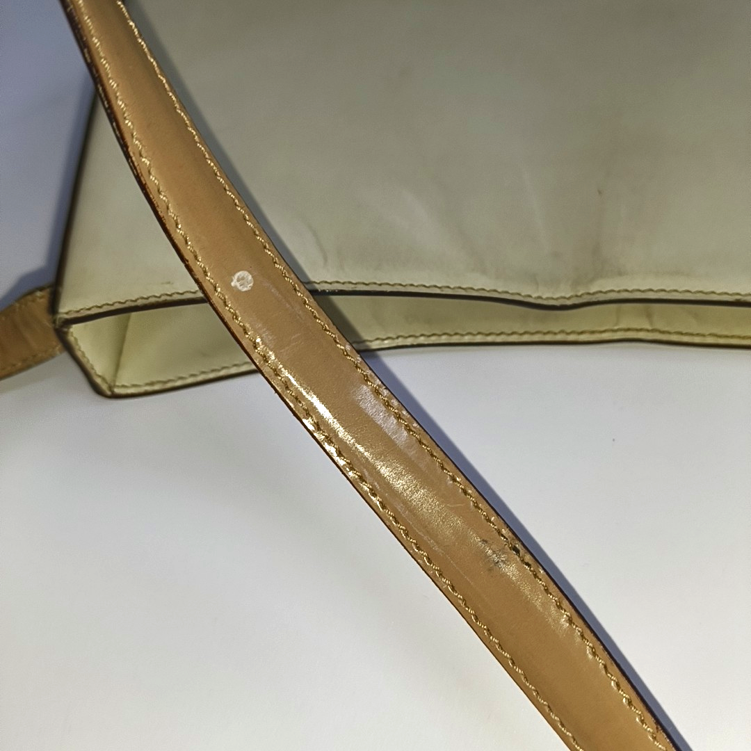 PRADA Beige Leather Single Shoulder Bag Silver Hardware-(SKU)-932498000