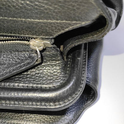 Cartier Tote bag Black Leather Single Shoulder Bag Silver Hardware-(SKU)-932283889