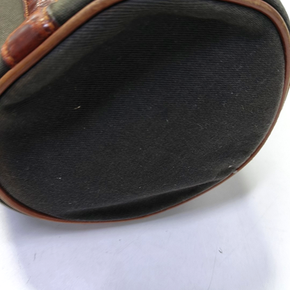 CELINE TRIOMPHE Gray green fabric crossbody bag single shoulder bag Golden hardware-(SKU)-946532608