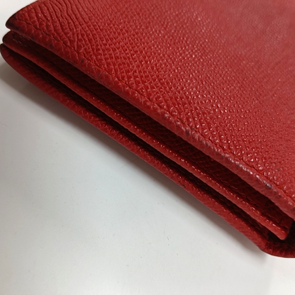 BVLGARI BVLGARI Red Leather Wallet Silver Hardware-(SKU)-13502847