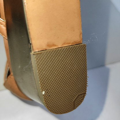 COACH 36.5code Summer Light Brown Leather Women's Mid-Heel Sandals-(SKU)-14355020