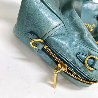 PRADA Tote bag Light Blue Cowhide Crossbody Tote Shoulder Bag Golden hardware Removable shoulder strap-(SKU)-959563238