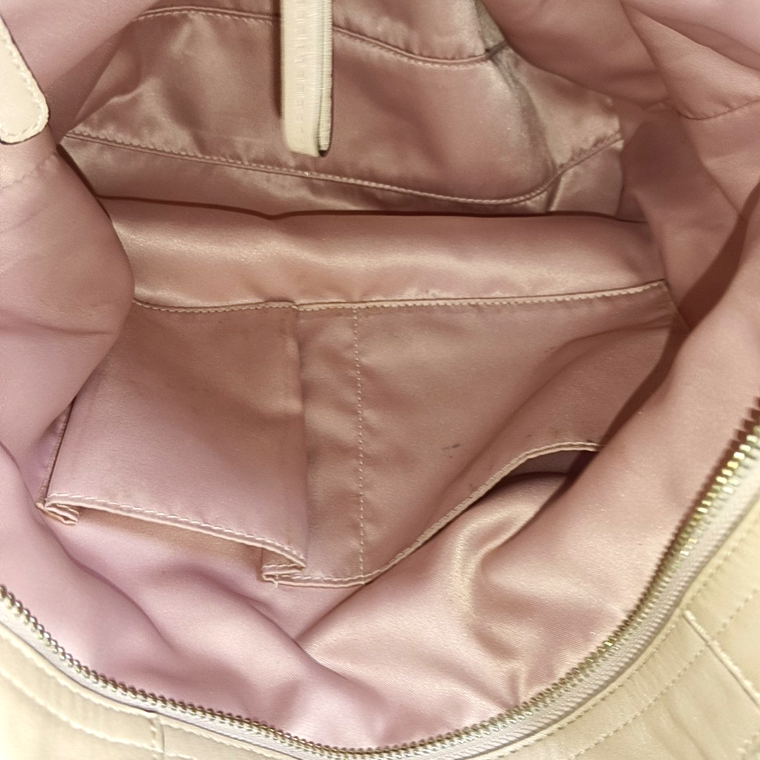 COACH Tote bag Beige Leather Single Shoulder Bag Handbag Silver Hardware-(SKU)-14076093