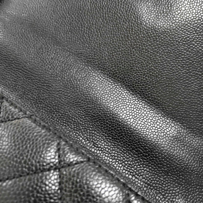 CHANEL VINTAGE KELLY Black Calfskin Quilted Leather Tote Bag Golden Hardware 7 Clasp-(SKU)-966795057