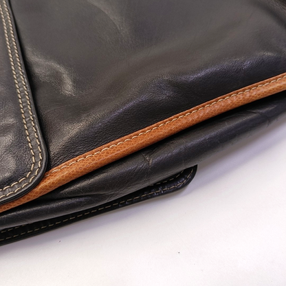 LOEWE Black Leather Embossed Single Shoulder Bag Ruthenium color hardware-(SKU)-959373391