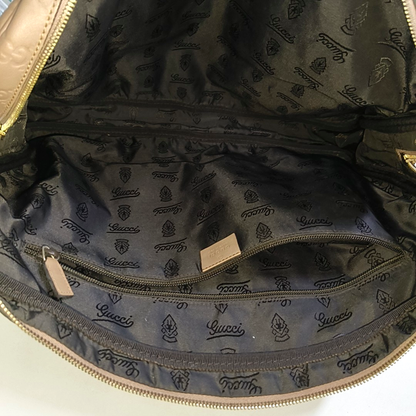 GUCCI Light Pink Cowhide Embossed Monogram Shoulder Bag Tote Bag Golden hardware Removable shoulder strap-(SKU)-947868328