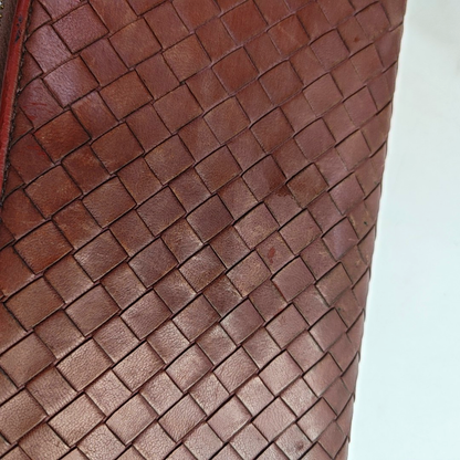 BOTTEGA VENETA Purple Cowhide Braided Wallet Golden hardware-(SKU)-948516731