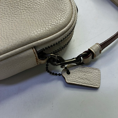 COACH SADIE White Leather Printed Single Shoulder Bag Crossbody Black hardware Removable shoulder strap-(SKU)-942923555