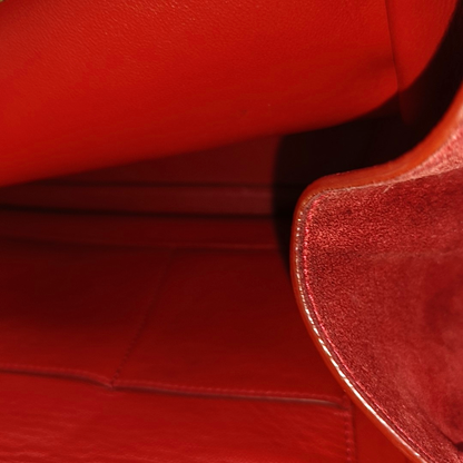 CELINE TRAPEZE Medium size Red Cowhide Swing Bag Single Shoulder Bag Handbag Golden hardware Removable shoulder strap-(SKU)-950729594