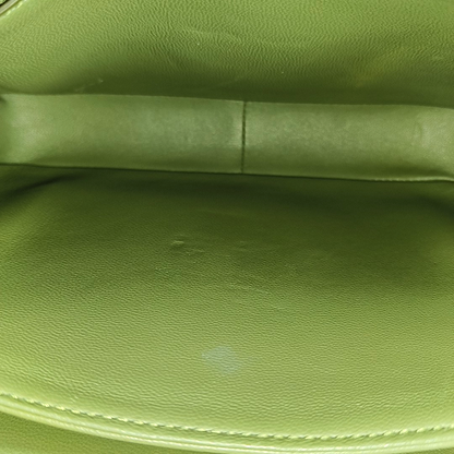 CELINE TRIOMPHE Medium Green Calfskin Shoulder Bag with Gold Hardware-(SKU)-959931687