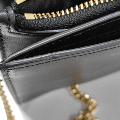 MICHAEL KORS Black Leather Embellished Shoulder Bag Crossbody Golden hardware Removable shoulder strap-(SKU)-942807098