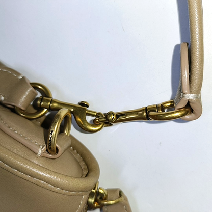 COACH SWINGER Khaki Leather Handbag Golden hardware Removable shoulder strap-(SKU)-14161118