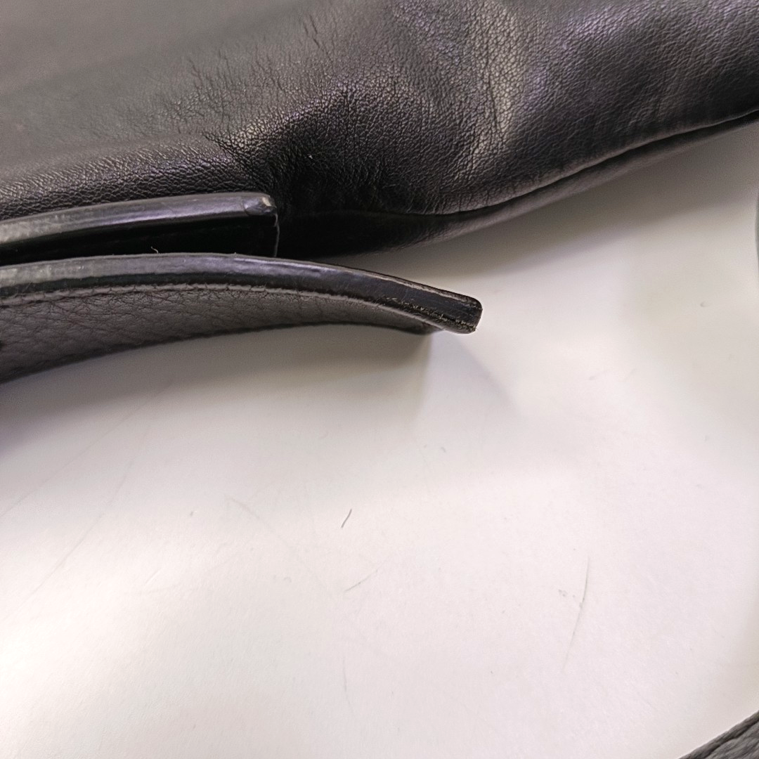 PRADA Black Leather Crossbody Bag Single Shoulder Bag Silver Hardware-(SKU)-959224503