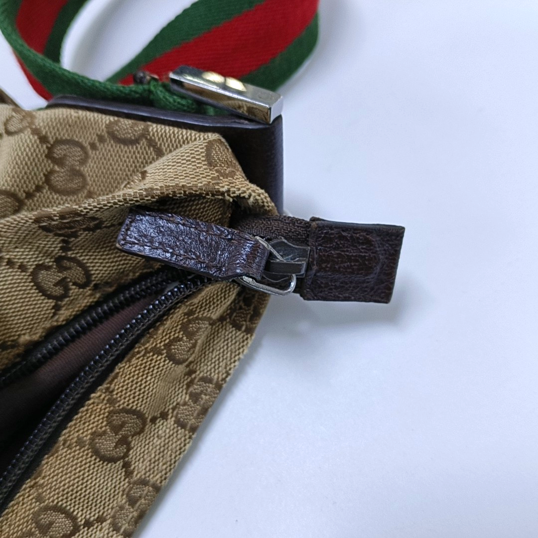 GUCCI GG Imprime Khaki Canvas Monogram Crossbody Shoulder Bag Silver Hardware-(SKU)-958715963