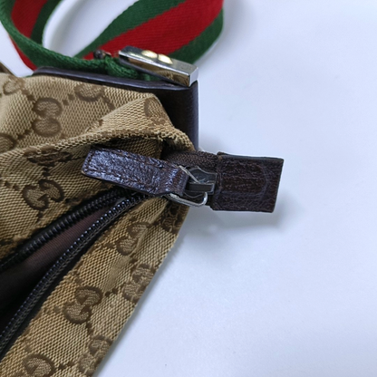 GUCCI GG Imprime Khaki Canvas Monogram Crossbody Shoulder Bag Silver Hardware-(SKU)-958715963