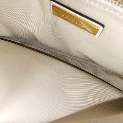 TORY BURCH Chelsea White Leather Crossbody Shoulder Bag Handbag Golden hardware-(SKU)-937687328