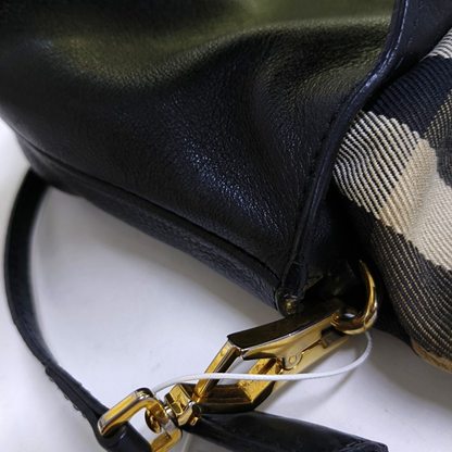 BURBERRY Black Leather Crossbody Bag Single Shoulder Bag Golden hardware Removable shoulder strap-(SKU)-947151988