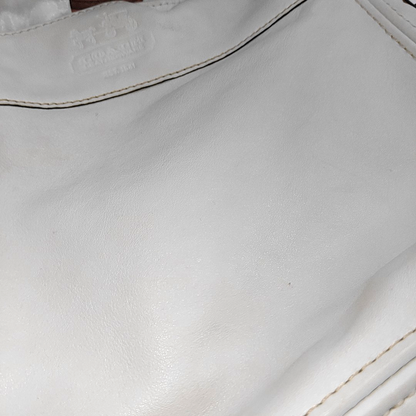 COACH White Leather Single Shoulder Bag Handbag Silver Hardware-(SKU)-935403278