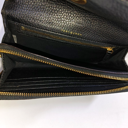 TORY BURCH Taylor Black leather crossbody bag handbag Golden hardware Removable shoulder strap-(SKU)-940612898