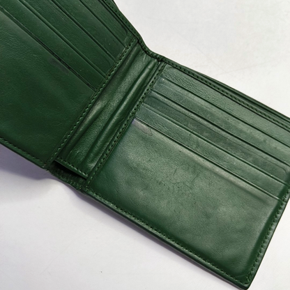 BOTTEGA VENETA Dark Green Leather Woven Wallet-(SKU)-957985549