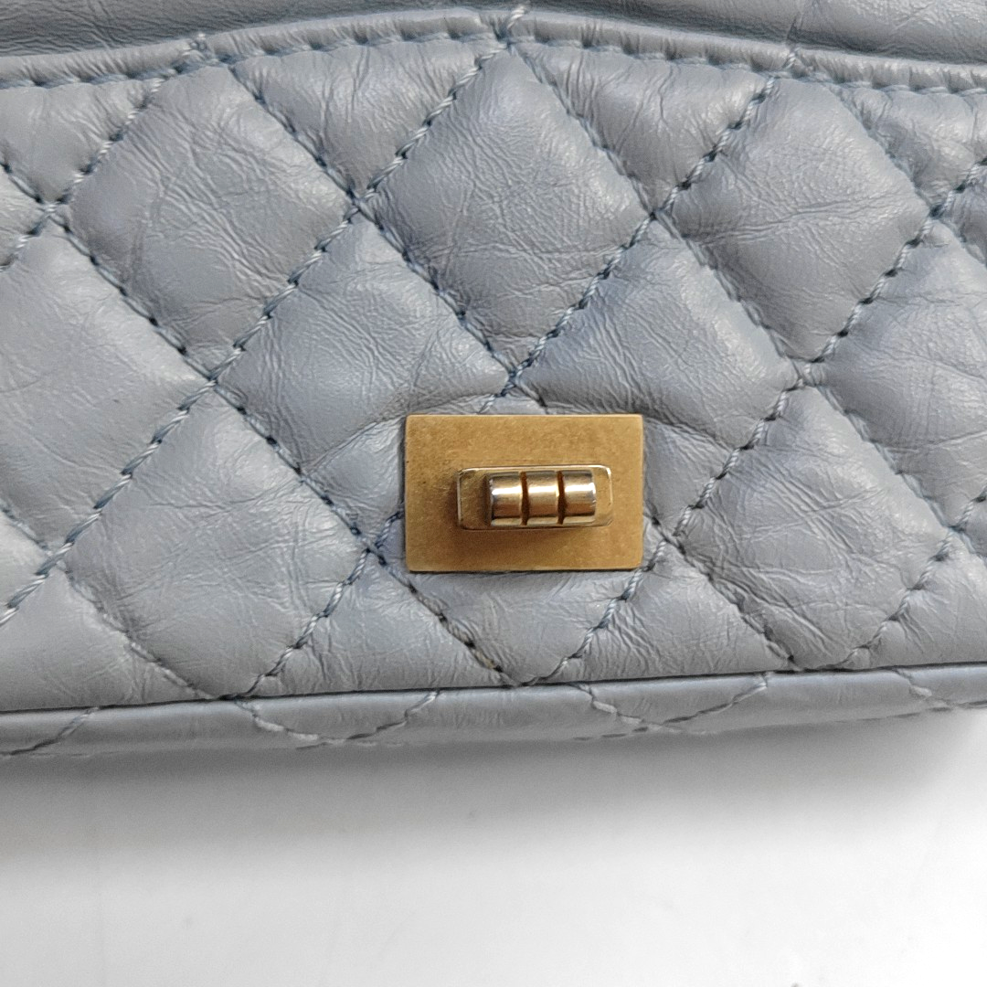 CHANEL 2.55 Blue Calfskin Quilted Intrecciato Fanny Pack, Crossbody Bag, Shoulder Bag, Golden Hardware, 27 Clasp-(SKU)-937072296