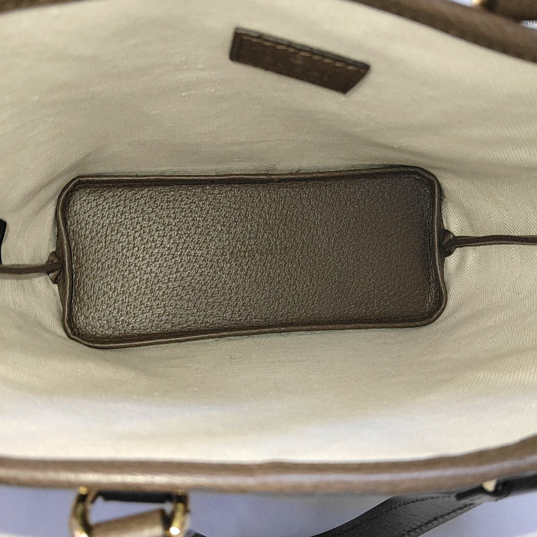 GUCCI Ophidia Mini Grey Coated Canvas Monogram Crossbody Bag Tote Bag Shoulder Bag Gold Hardware Removable Strap-(SKU)-966762711