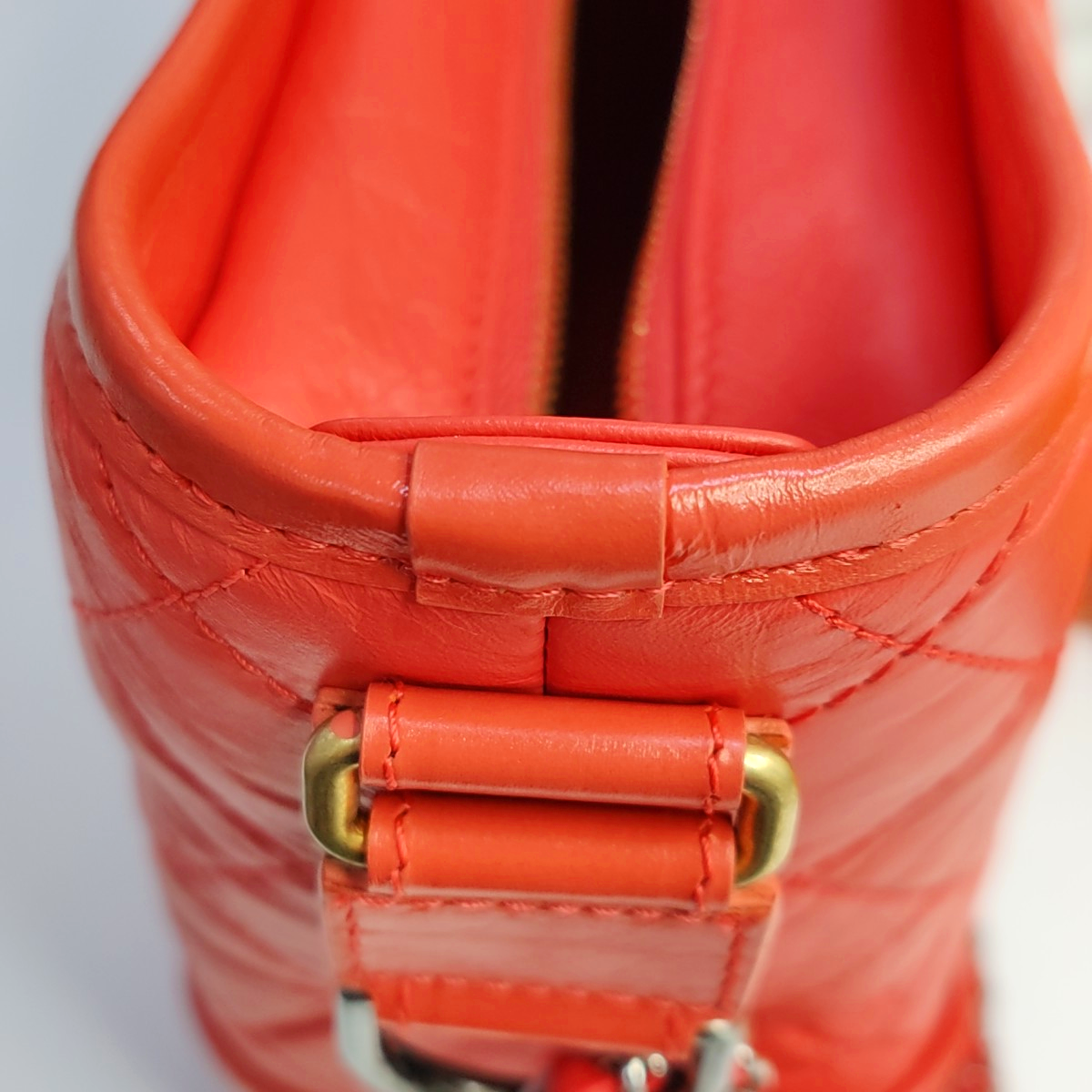 CHANEL GABRIELLE Medium Orange Calfskin Quilted Pattern Gabby Bag Crossbody Shoulder Bag Sling Bag Gold Silver Ruthenium Hardware 27 Clasp Removable Strap-(SKU)-945856539