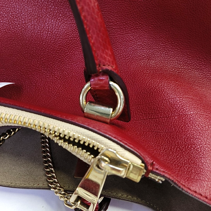 Chloé Baylee Red Cowhide Handbag Single Shoulder Bag Crossbody Bag Golden hardware-(SKU)-947725847