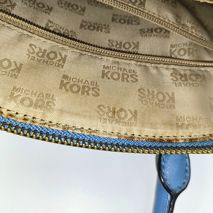 MICHAEL KORS Tote bag Small size Blue Cowhide Studs Single Shoulder Bag Tote Bag Crossbody Bag Golden hardware Removable shoulder strap-(SKU)-929655506
