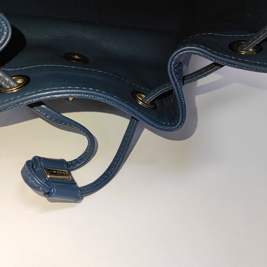 CHANEL BUSINESS AFFINITY Deep Blue Quilted Leather Grained Double Shoulder Bag with Gold Hardware 23 opening-(SKU)-956086106