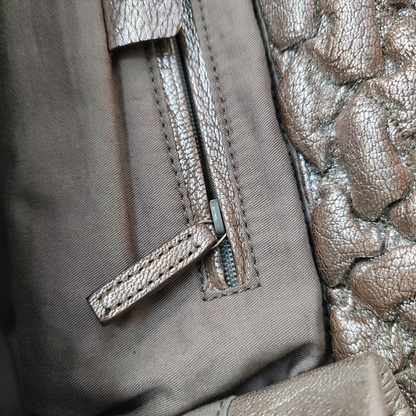 Alexander McQUEEN Silver Leather Quilted Single Shoulder Bag Tote Bag Silver Hardware-(SKU)-14444557