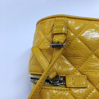 CHANEL AQUARIUM Medium Yellow Calfskin Quilted Backpack, Handbag with Silver Hardware, 26 compartments-(SKU)-964845024