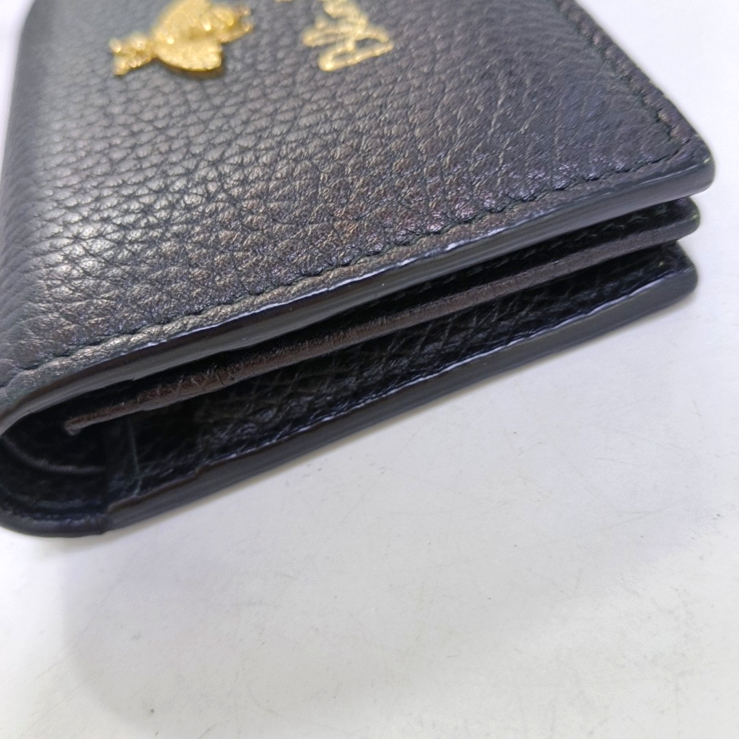 GUCCI Animalier Black Leather Printed Wallet Golden hardware-(SKU)-959022609